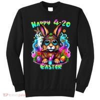 Happy 420 Easter Day Bunny Smoking Weed Marijuana Funny 420 Sweatshirt thumb 0