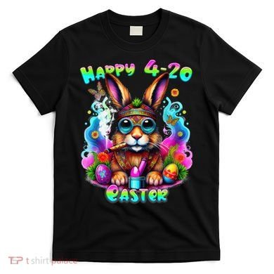 Happy 420 Easter Day Bunny Smoking Weed Marijuana Funny 420 T-Shirt