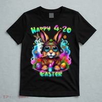 Happy 420 Easter Day Bunny Smoking Weed Marijuana Funny 420 T-Shirt thumb 5