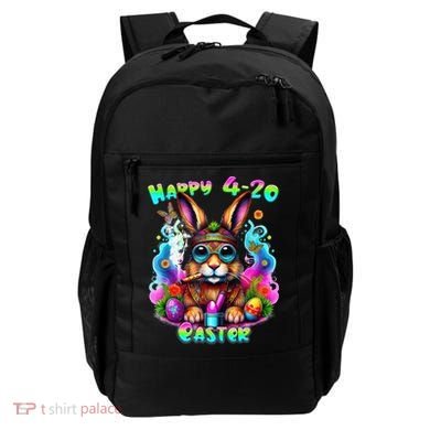 Happy 420 Easter Day Bunny Smoking Weed Marijuana Funny 420 Backpack