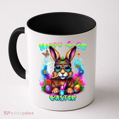 Happy 420 Easter Day Bunny Smoking Weed Marijuana Funny 420 Coffee Mug