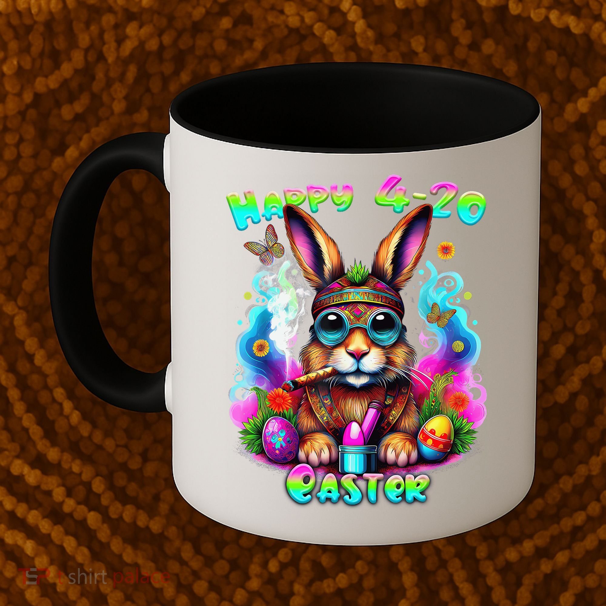 Happy 420 Easter Day Bunny Smoking Weed Marijuana Funny 420 Coffee Mug