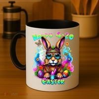 Happy 420 Easter Day Bunny Smoking Weed Marijuana Funny 420 Coffee Mug thumb 4