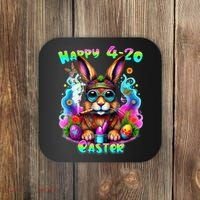 Happy 420 Easter Day Bunny Smoking Weed Marijuana Funny 420 Coaster thumb 0