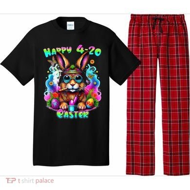 Happy 420 Easter Day Bunny Smoking Weed Marijuana Funny 420 Pajama Set
