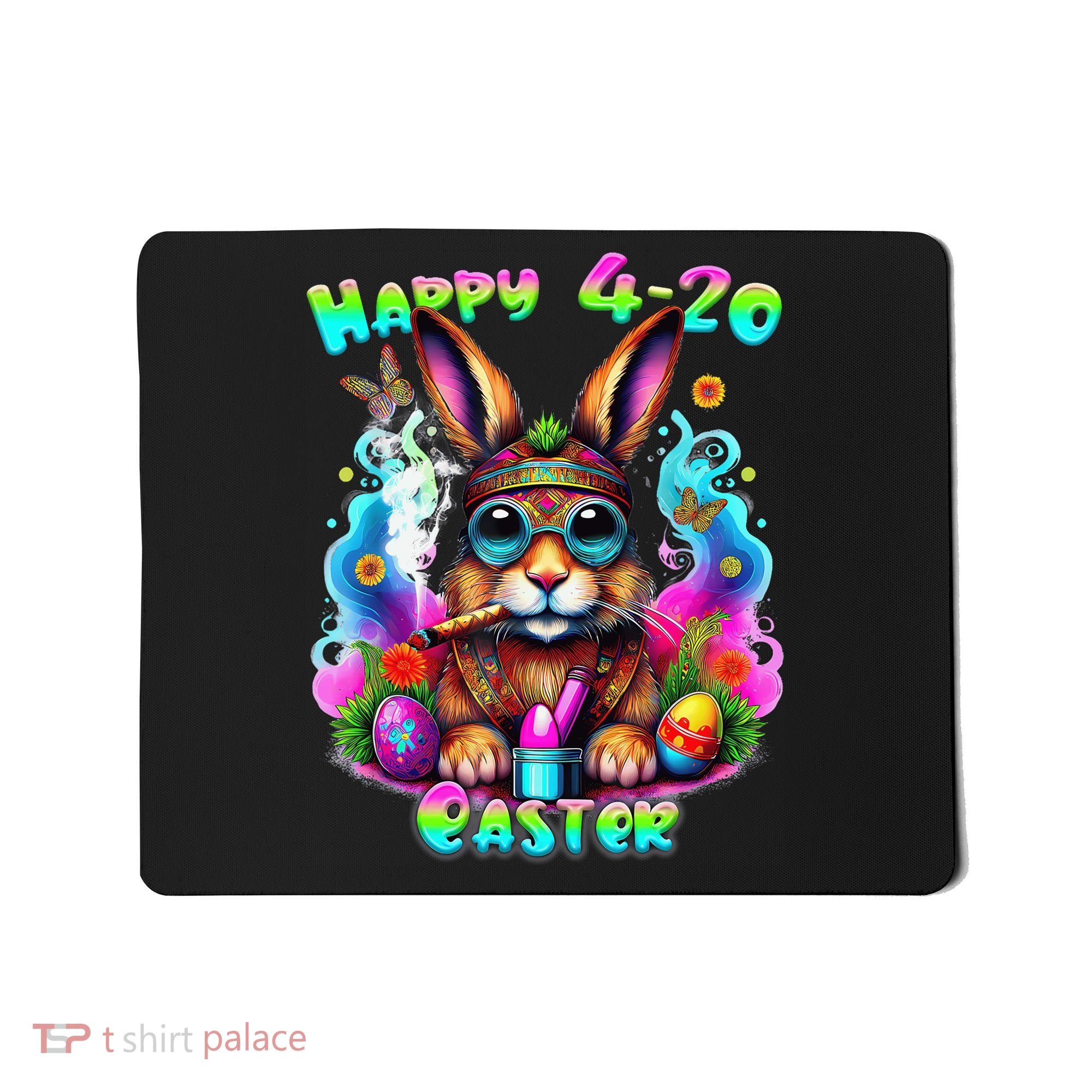 Happy 420 Easter Day Bunny Smoking Weed Marijuana Funny 420 Mousepad