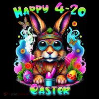 Happy 420 Easter Day Bunny Smoking Weed Marijuana Funny 420 Women's T-Shirt thumb 6