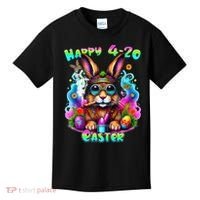 Happy 420 Easter Day Bunny Smoking Weed Marijuana Funny 420 Kids T-Shirt thumb 0