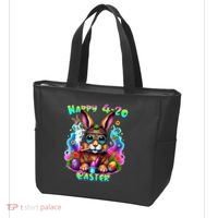 Happy 420 Easter Day Bunny Smoking Weed Marijuana Funny 420 Tote Bag thumb 3