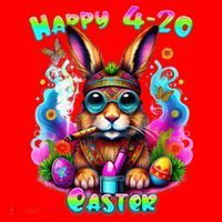 Happy 420 Easter Day Bunny Smoking Weed Marijuana Funny 420 Santa Hat thumb 1