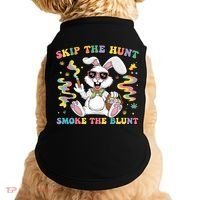 Happy 420 Easter Skip The Hunt Smoke The Blunt Bunny Smoking Doggie Tank thumb 0
