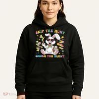 Happy 420 Easter Skip The Hunt Smoke The Blunt Bunny Smoking Hoodie thumb 5