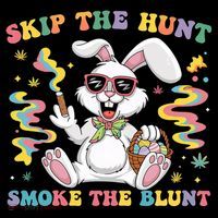 Happy 420 Easter Skip The Hunt Smoke The Blunt Bunny Smoking Hoodie thumb 7