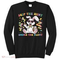 Happy 420 Easter Skip The Hunt Smoke The Blunt Bunny Smoking Sweatshirt thumb 0
