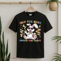 Happy 420 Easter Skip The Hunt Smoke The Blunt Bunny Smoking T-Shirt thumb 2