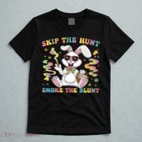 Happy 420 Easter Skip The Hunt Smoke The Blunt Bunny Smoking T-Shirt thumb 5