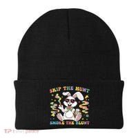 Happy 420 Easter Skip The Hunt Smoke The Blunt Bunny Smoking Beanie thumb 0