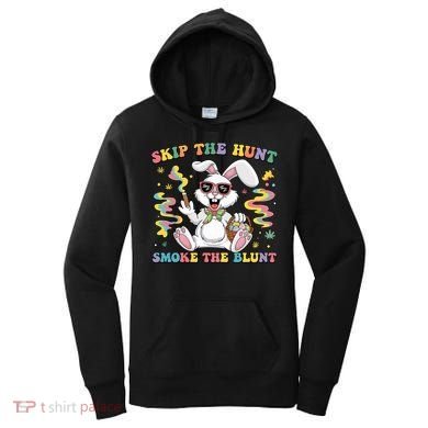Happy 420 Easter Skip The Hunt Smoke The Blunt Bunny Smoking Women's Hoodie