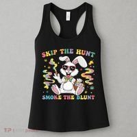 Happy 420 Easter Skip The Hunt Smoke The Blunt Bunny Smoking Women's Tank Top thumb 3