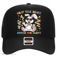 Happy 420 Easter Skip The Hunt Smoke The Blunt Bunny Smoking Hat thumb 0