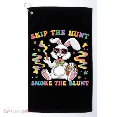 Happy 420 Easter Skip The Hunt Smoke The Blunt Bunny Smoking Golf Towel