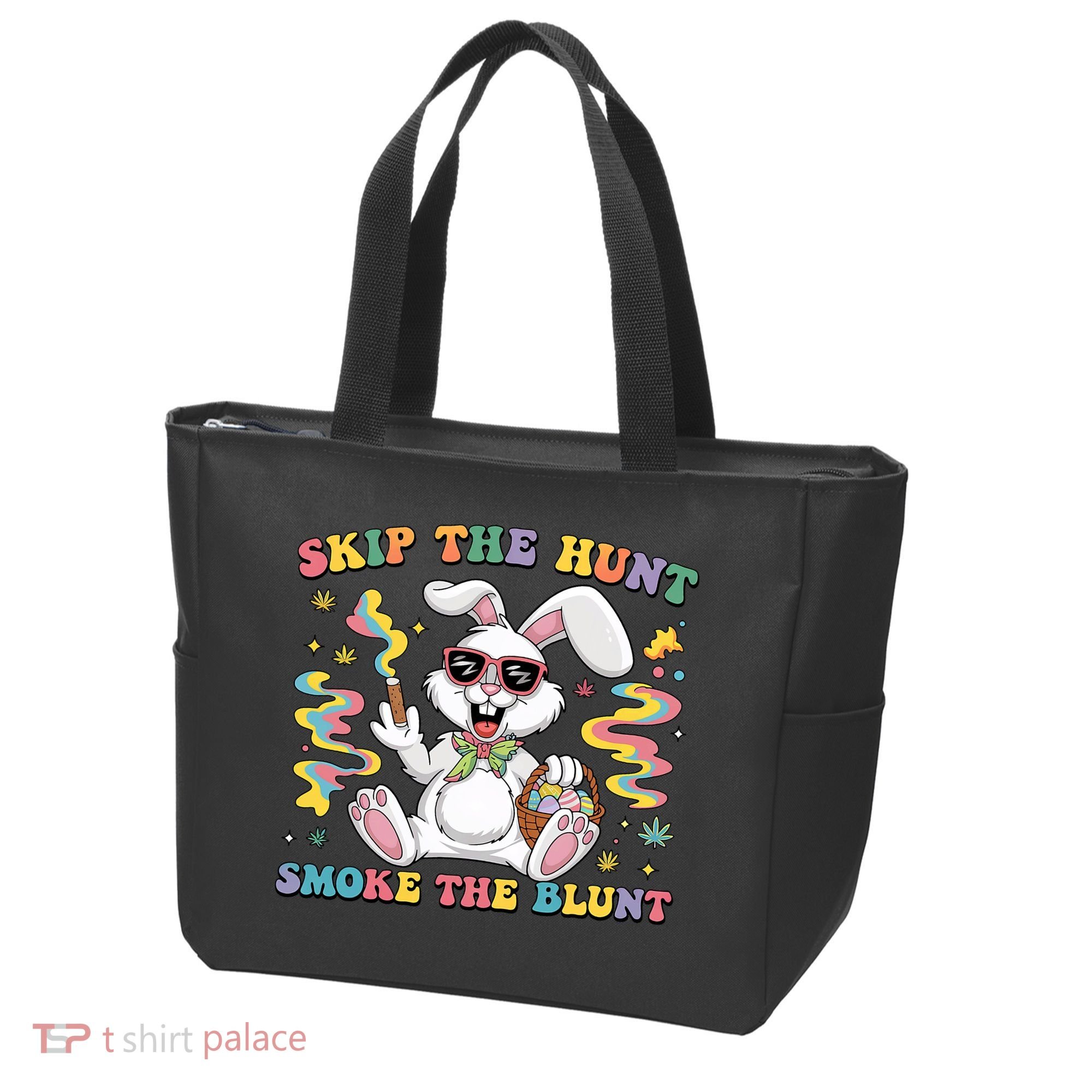 Happy 420 Easter Skip The Hunt Smoke The Blunt Bunny Smoking Tote Bag