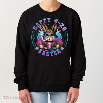 Happy 420 Easter Bunny Smoking Weed Funny  Women's Sweatshirt