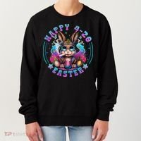 Happy 420 Easter Bunny Smoking Weed Funny  Women's Sweatshirt thumb 0