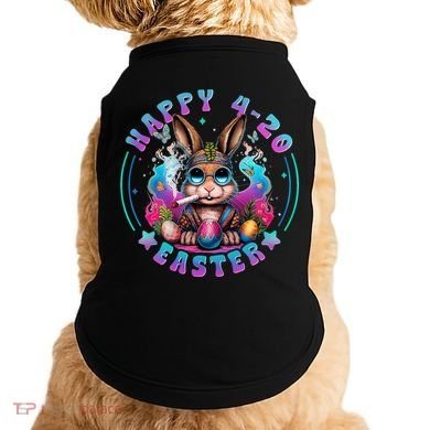 Happy 420 Easter Bunny Smoking Weed Funny  Doggie Tank