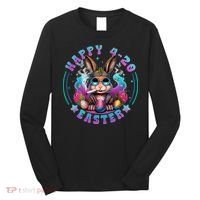 Happy 420 Easter Bunny Smoking Weed Funny  Long Sleeve Shirt thumb 0
