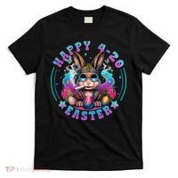 Happy 420 Easter Bunny Smoking Weed Funny  T-Shirt thumb 0
