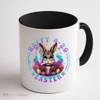 Happy 420 Easter Bunny Smoking Weed Funny  Coffee Mug thumb 1