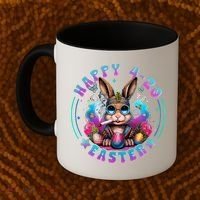 Happy 420 Easter Bunny Smoking Weed Funny  Coffee Mug thumb 2