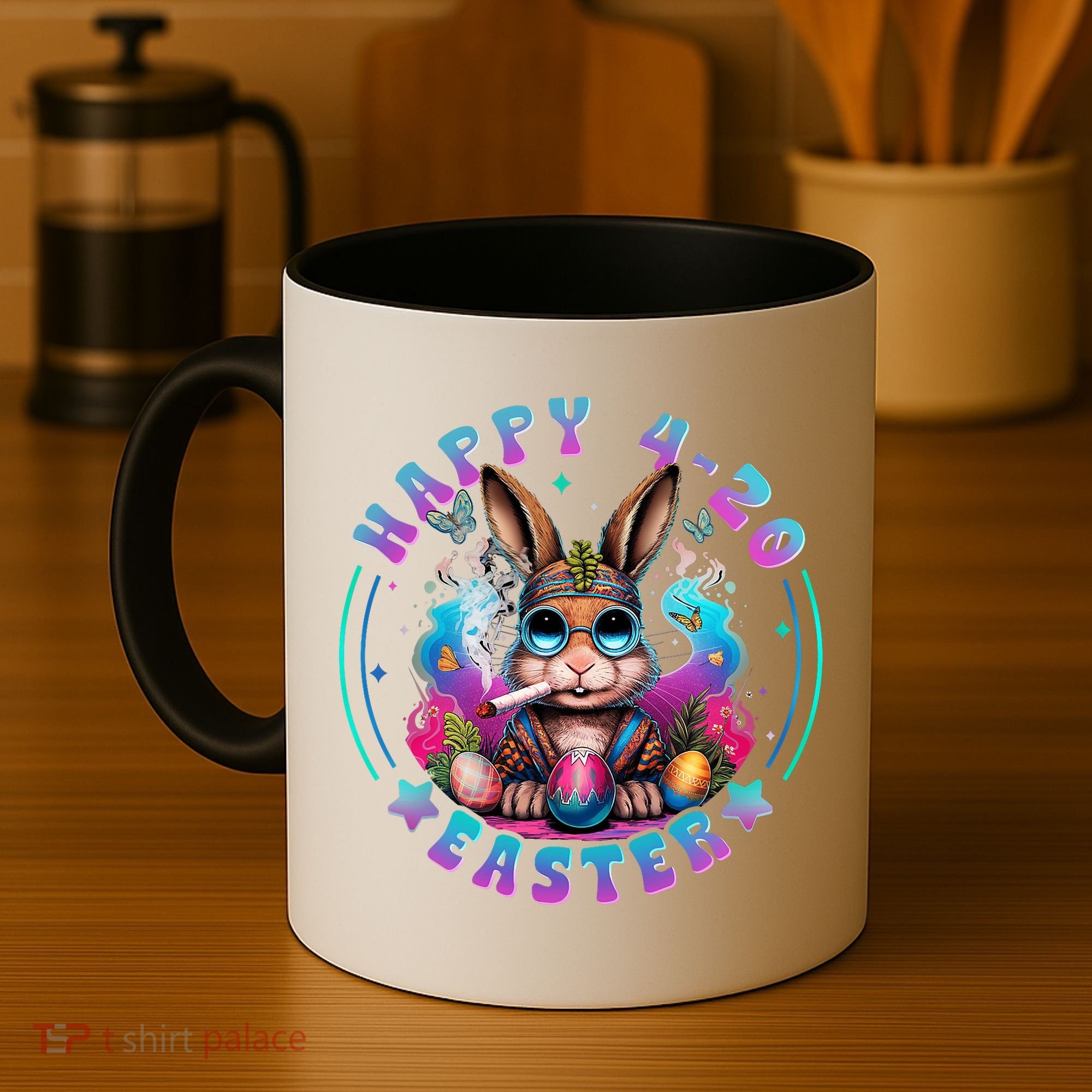 Happy 420 Easter Bunny Smoking Weed Funny  Coffee Mug
