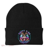 Happy 420 Easter Bunny Smoking Weed Funny  Beanie thumb 0