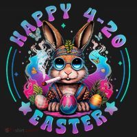 Happy 420 Easter Bunny Smoking Weed Funny  Pajama Set thumb 2