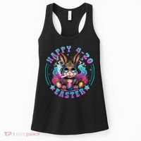 Happy 420 Easter Bunny Smoking Weed Funny  Women's Tank Top thumb 0
