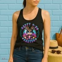 Happy 420 Easter Bunny Smoking Weed Funny  Women's Tank Top thumb 2