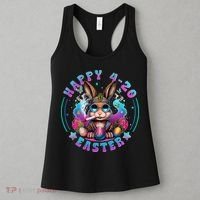 Happy 420 Easter Bunny Smoking Weed Funny  Women's Tank Top thumb 3