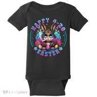 Happy 420 Easter Bunny Smoking Weed Funny  Baby Bodysuit thumb 0