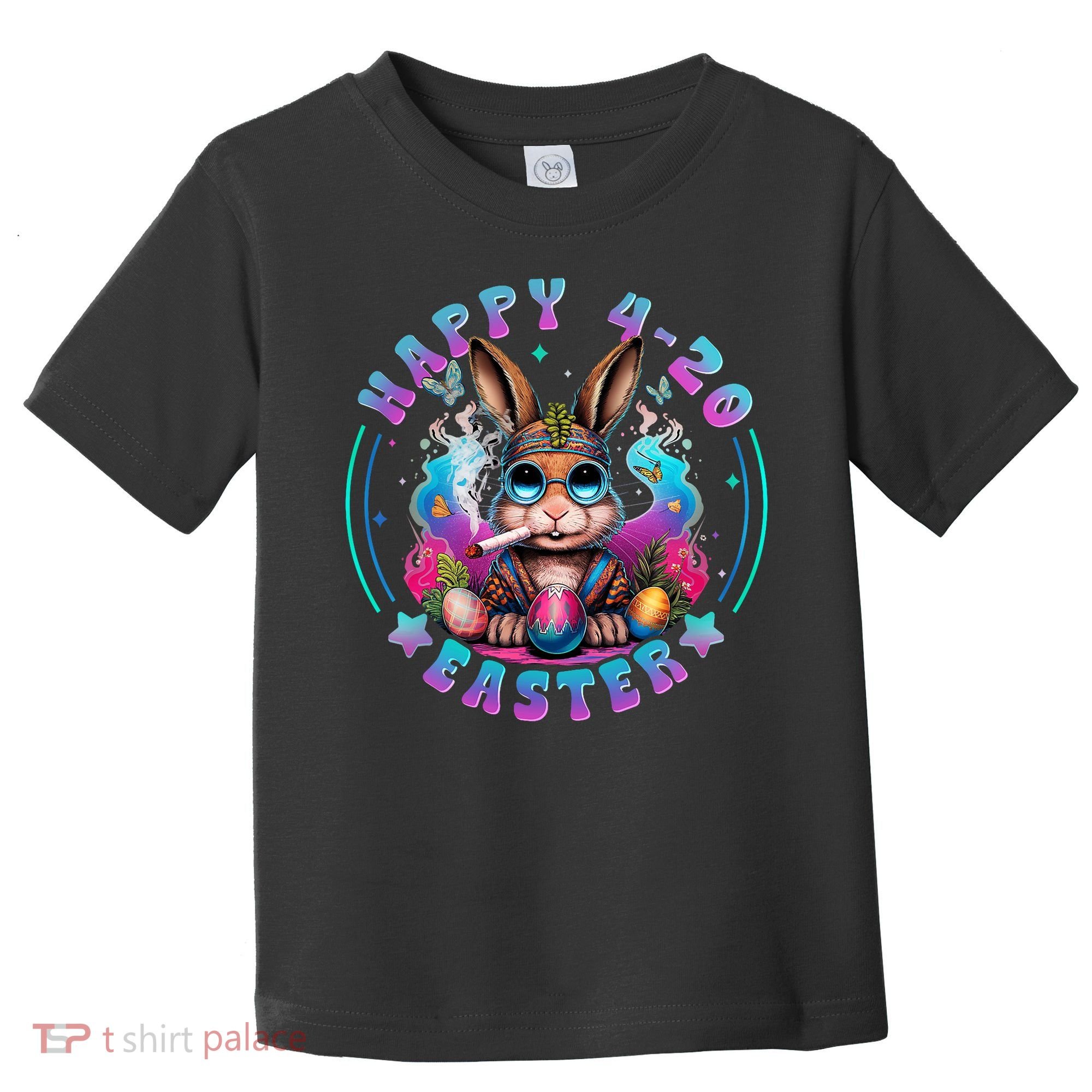 Happy 420 Easter Bunny Smoking Weed Funny  Toddler T-Shirt