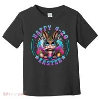 Happy 420 Easter Bunny Smoking Weed Funny  Toddler T-Shirt thumb 0