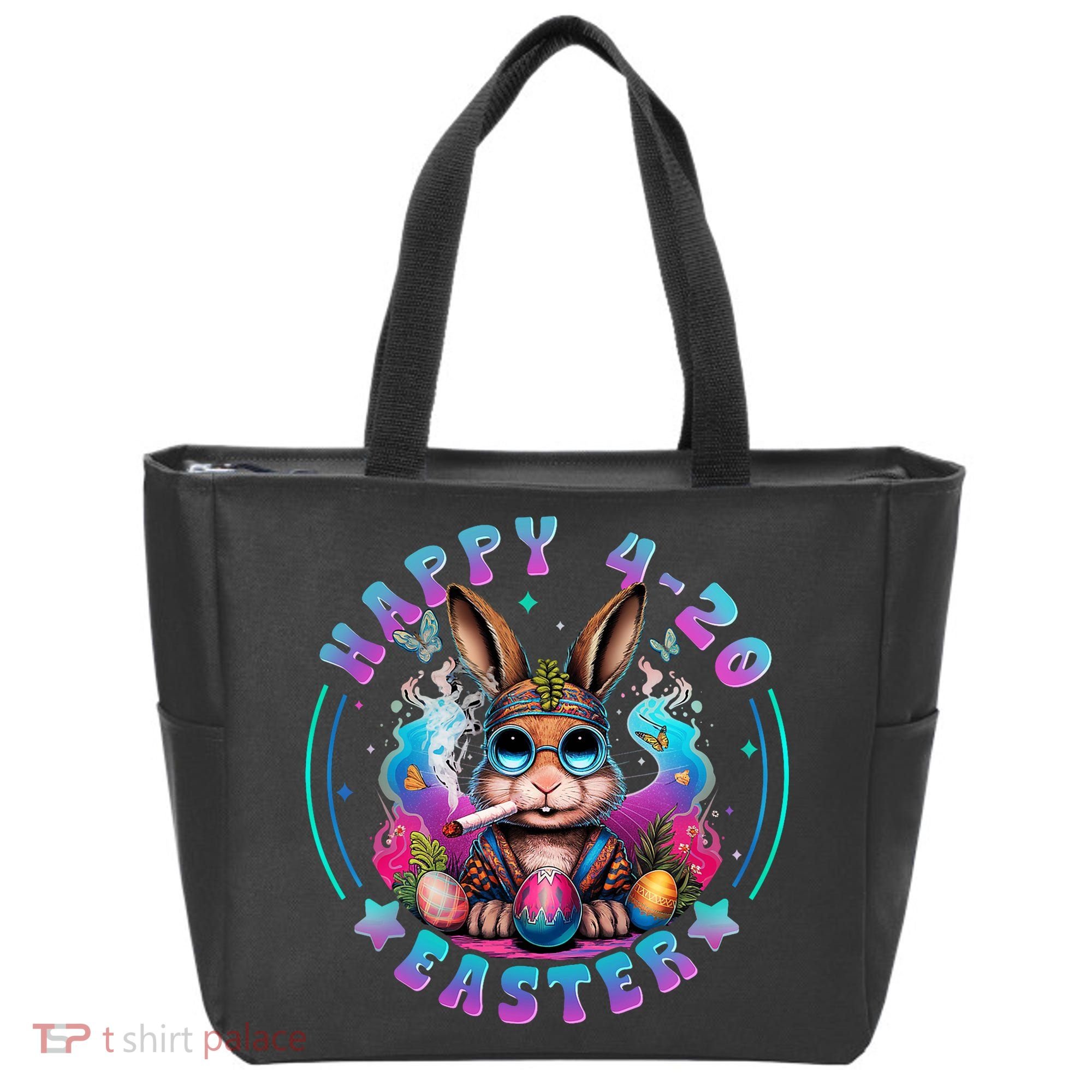 Happy 420 Easter Bunny Smoking Weed Funny  Tote Bag