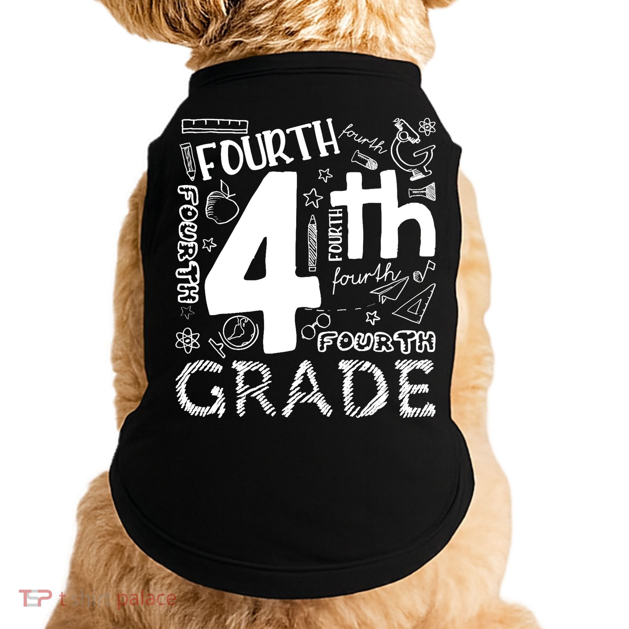 Hello 4th Grade Teacher Boy and Team Fourth Grade Girl Doggie Tank