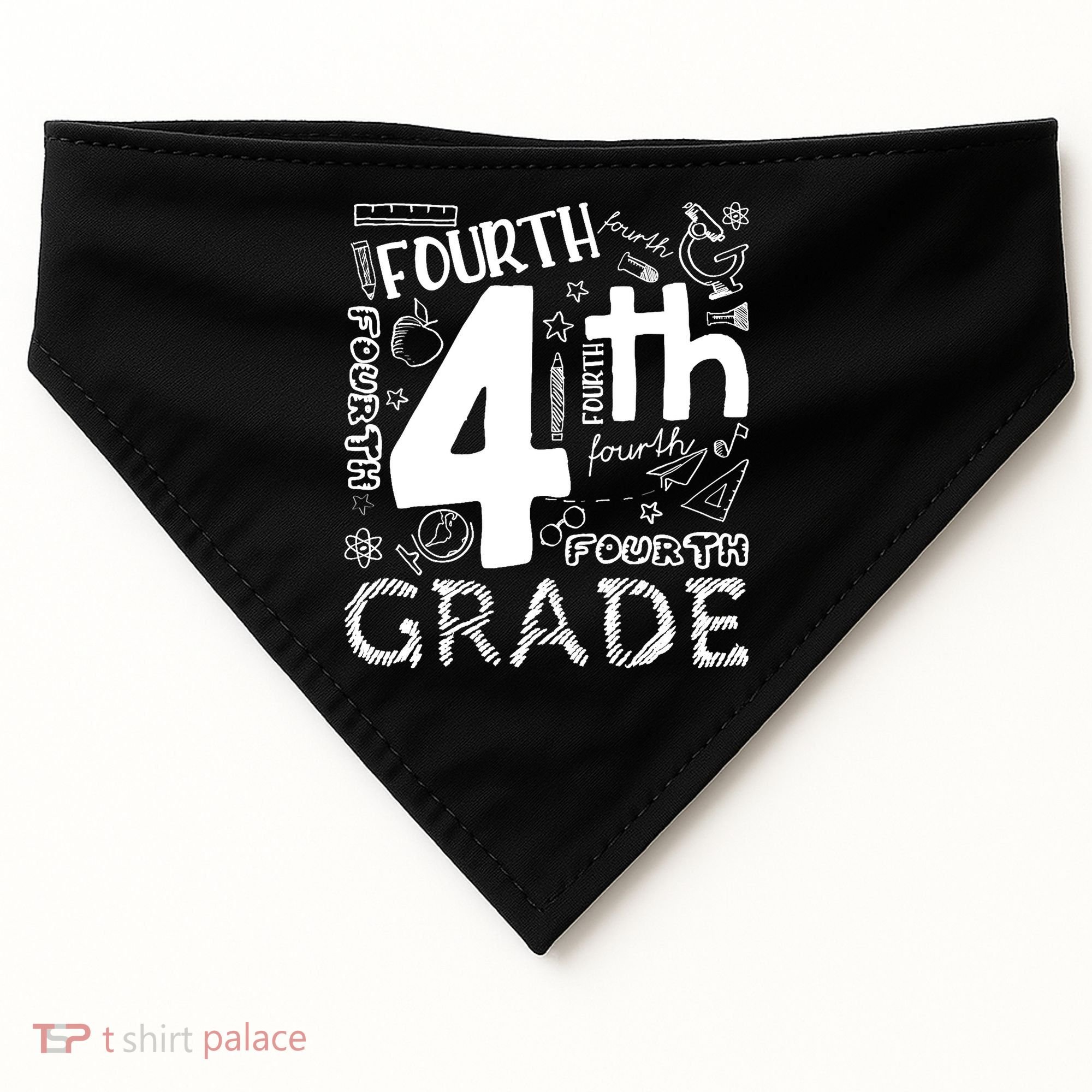 Hello 4th Grade Teacher Boy and Team Fourth Grade Girl USA-Made Doggie Bandana