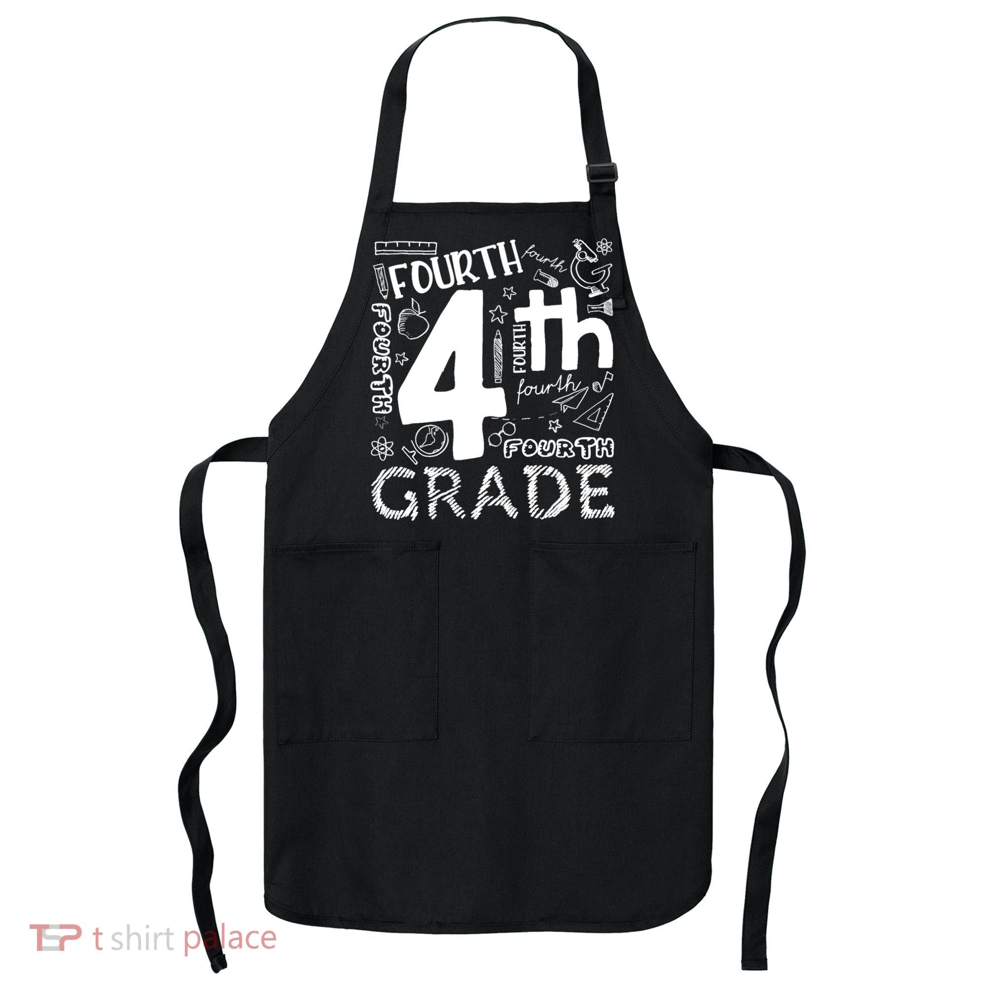Hello 4th Grade Teacher Boy and Team Fourth Grade Girl Apron