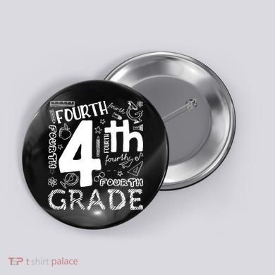 Hello 4th Grade Teacher Boy and Team Fourth Grade Girl Button