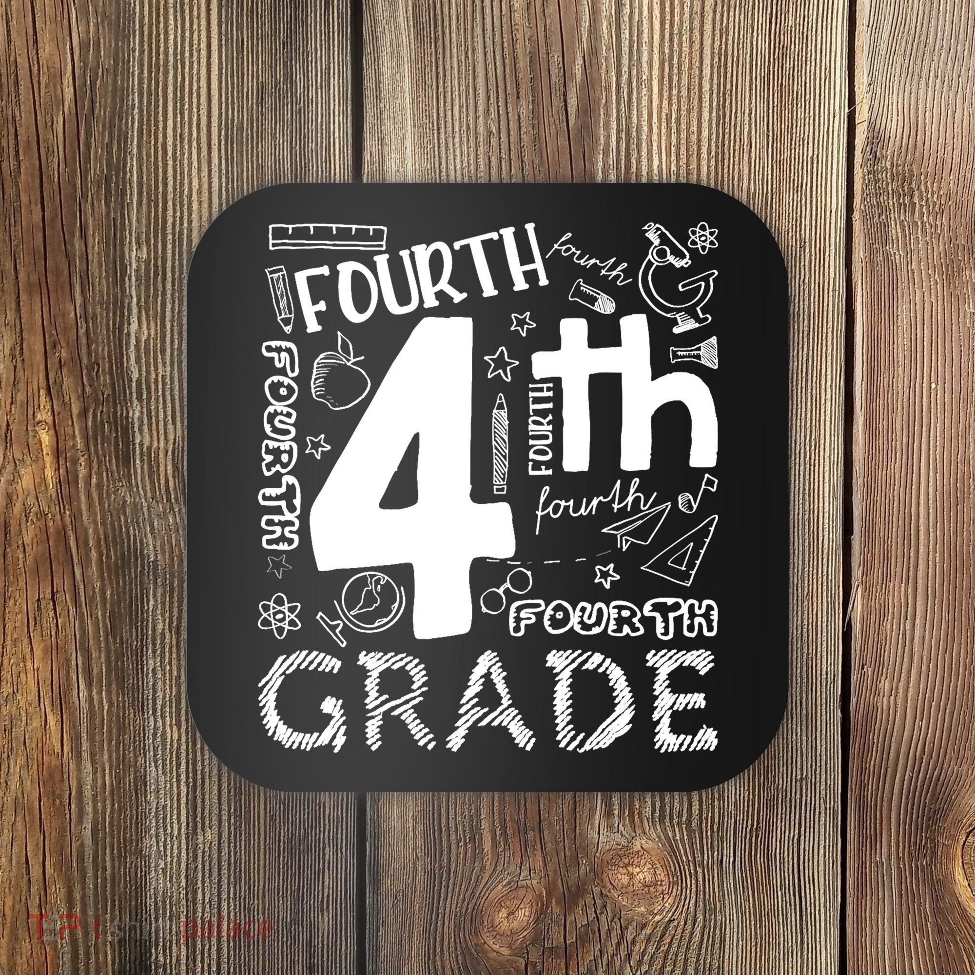 Hello 4th Grade Teacher Boy and Team Fourth Grade Girl Coaster