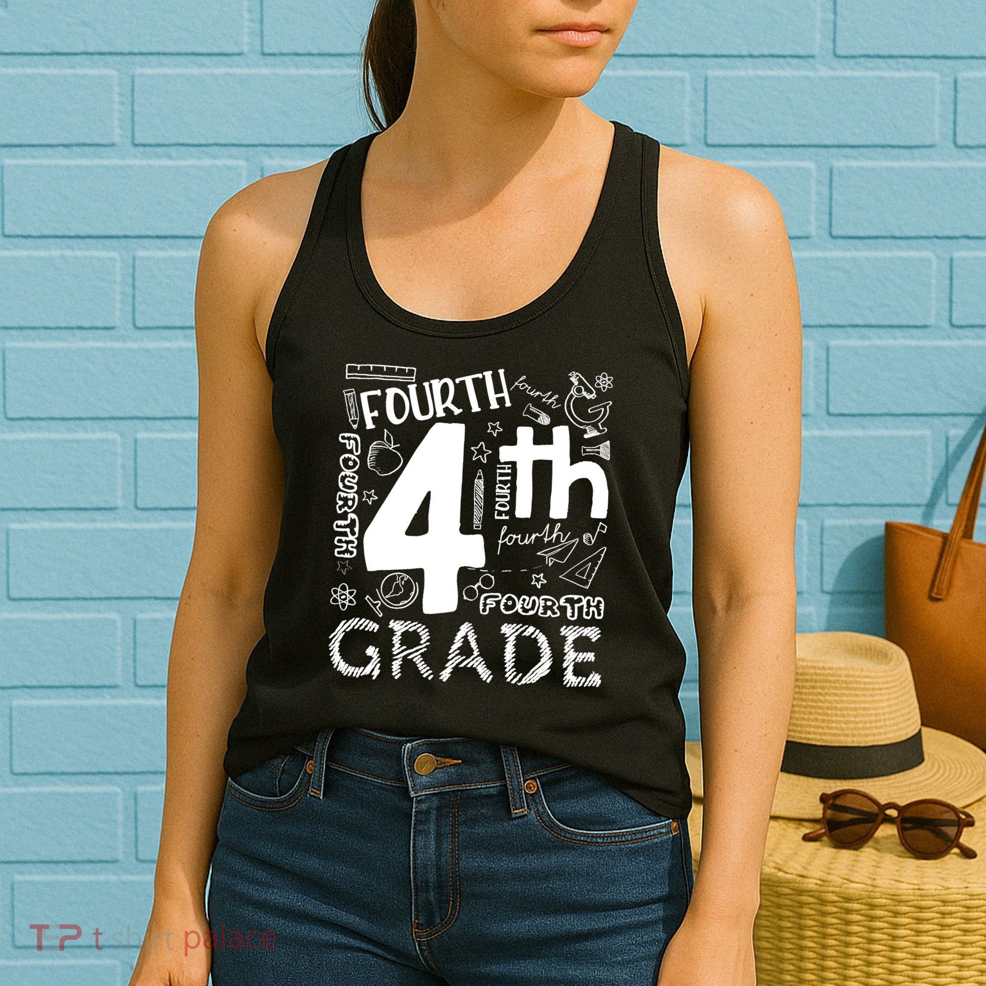 Hello 4th Grade Teacher Boy and Team Fourth Grade Girl Women's Tank Top