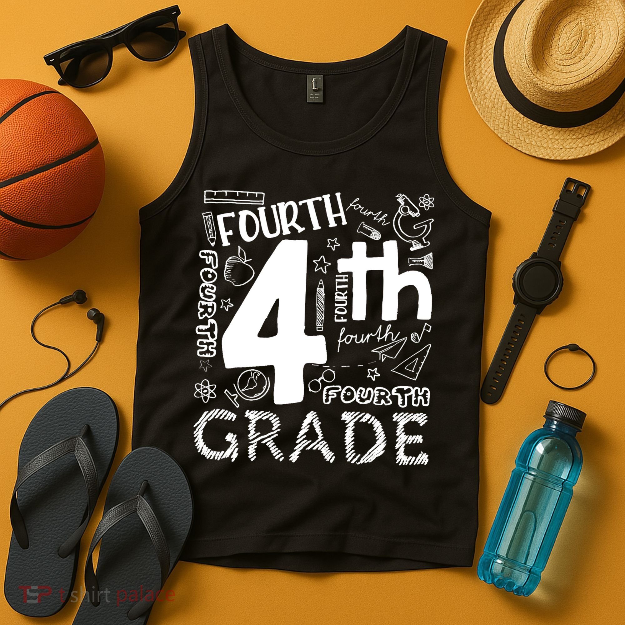 Hello 4th Grade Teacher Boy and Team Fourth Grade Girl Tank Top
